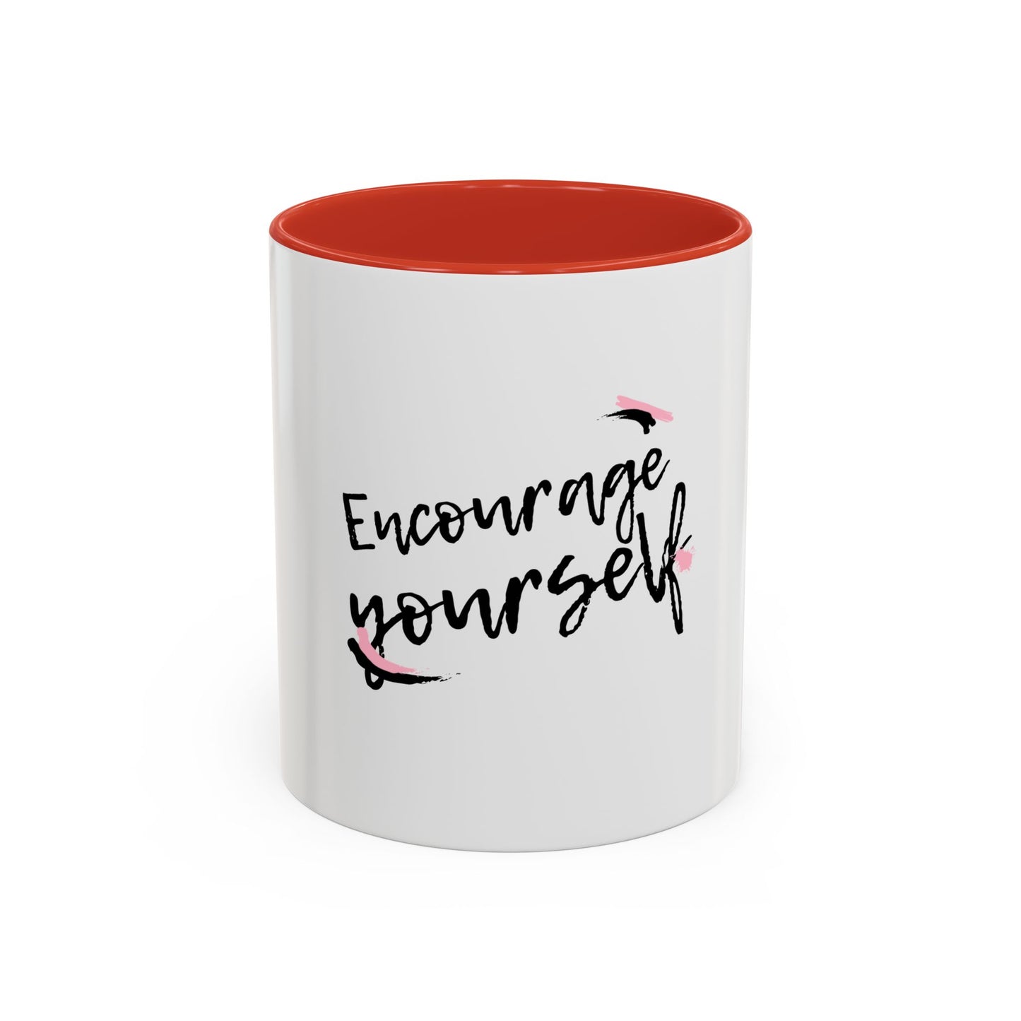 Encourage Yourself Coffee Mug | Motivational Mug | Inspirational Gift | Black Handle Mug | 11oz 15oz