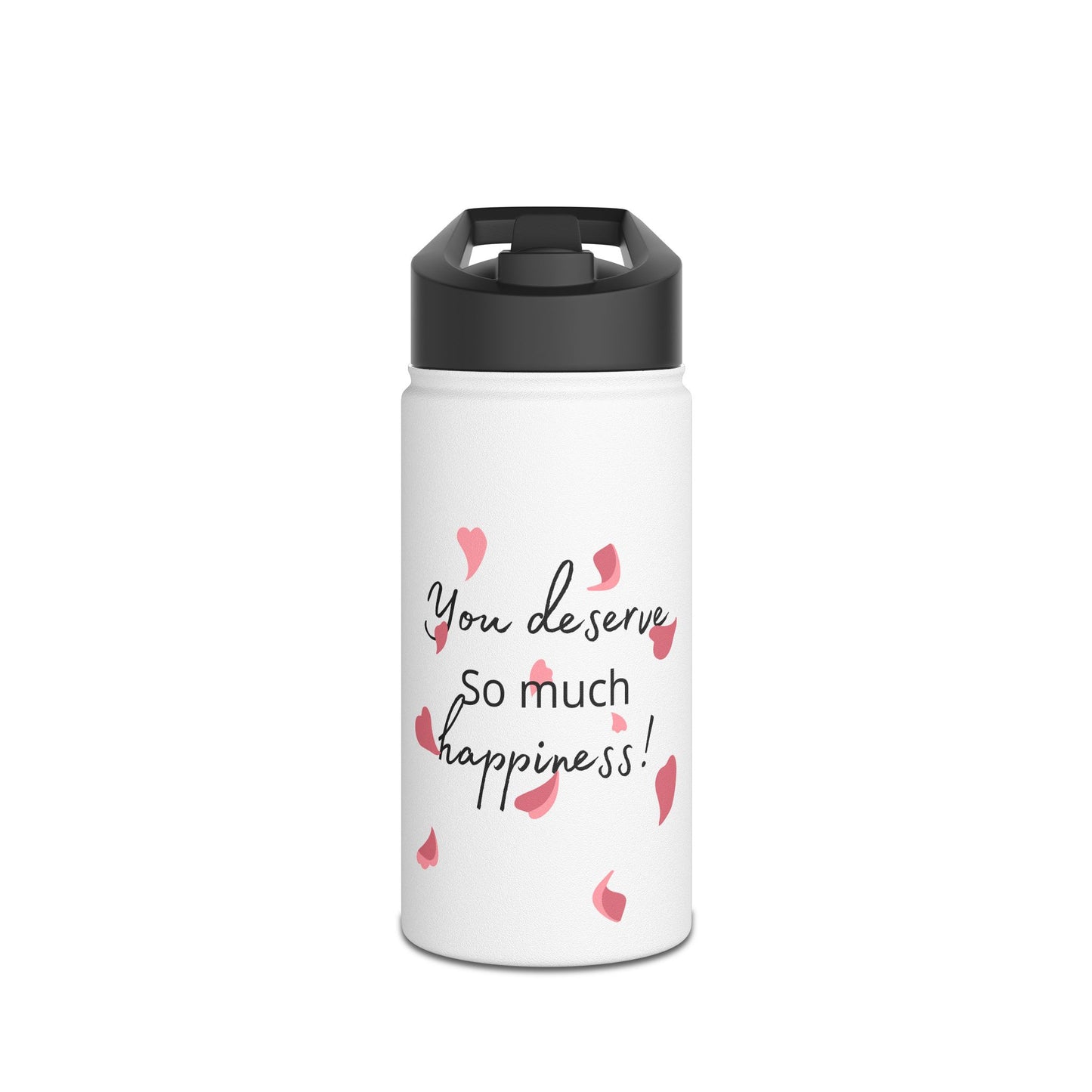 Inspirational Stainless Steel Water Bottle - You Deserve So Much Happiness, Travel Mug, Hydration Bottle, Motivational Gift, Fitness [...]